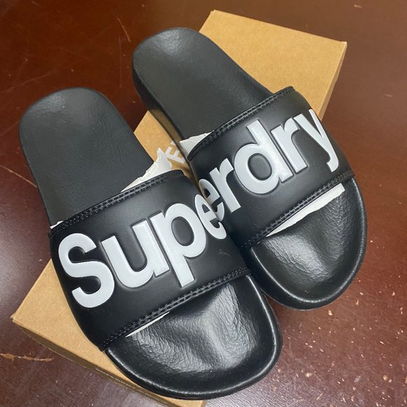 Superdry MF3108ST Classic Pool Slide Sandals Sz S main image 4